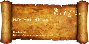Mátai Éva névjegykártya